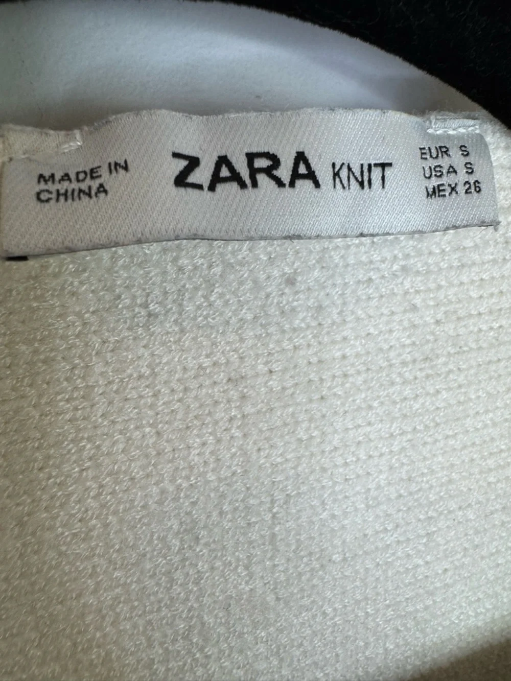 Zara patchwork cropped ecru jumper size small - Picture 3 of 7